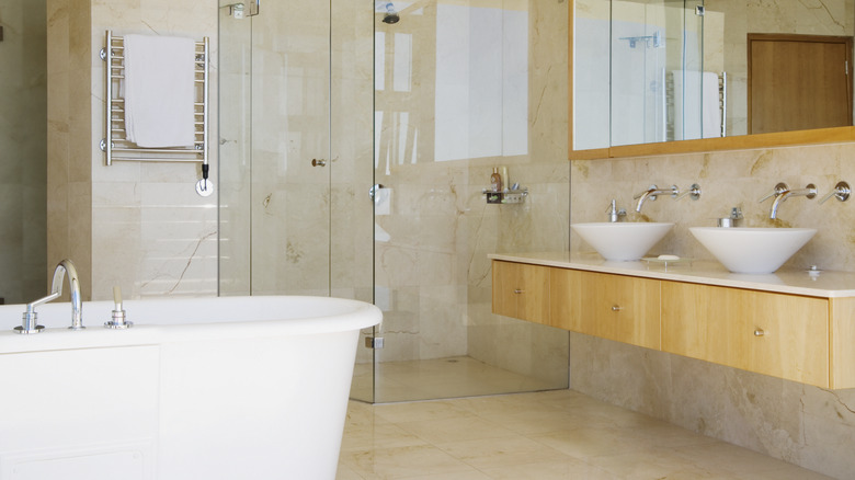 Wooden floating vanity