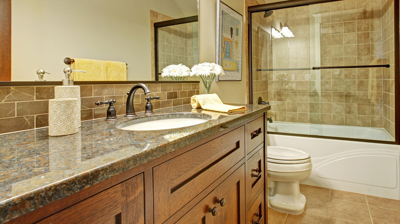 gray and brown speckled granite