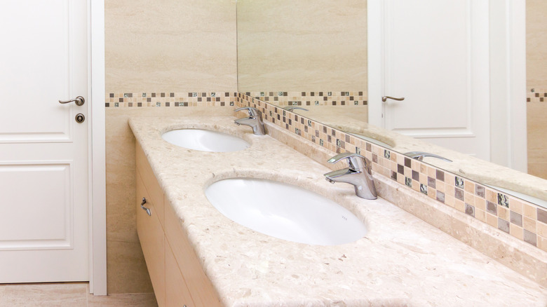 warm white terrazzo with tiles