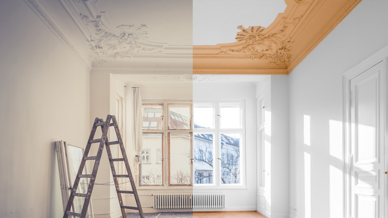 before and after ceiling