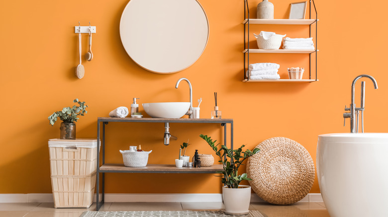 orange bathroom