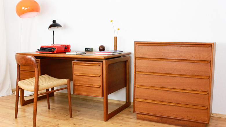 a mid-century modern workstation