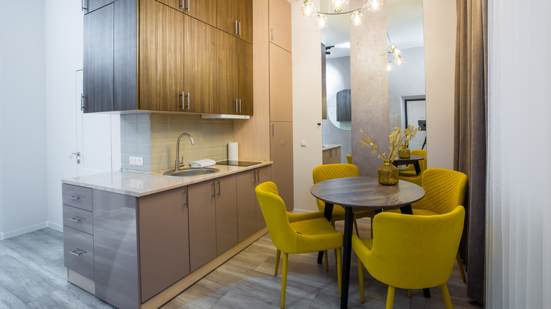a chic studio apartment