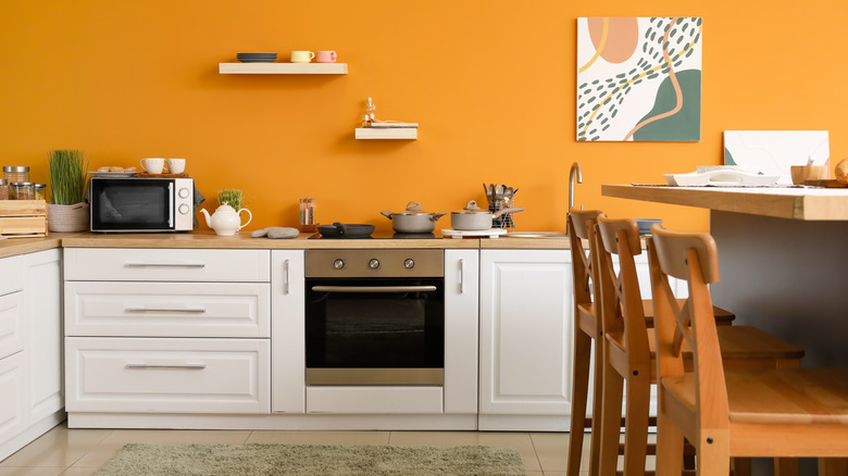 bright orange kitchen