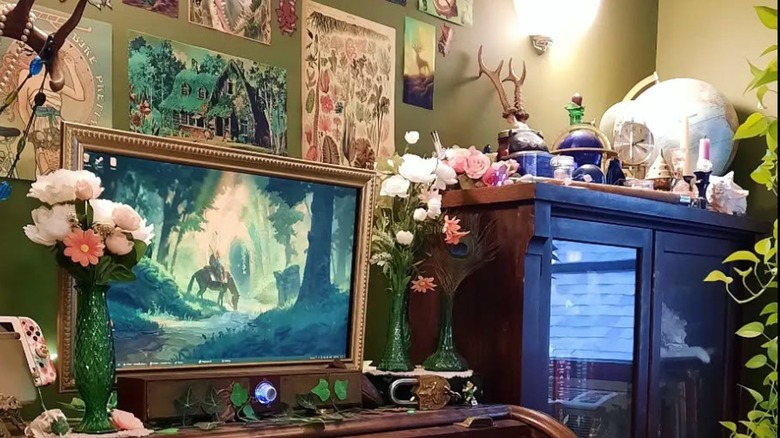 Lots of trinkets, vases, and pictures in a home