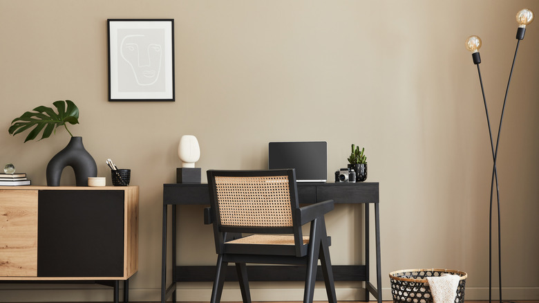 room with cool beige walls