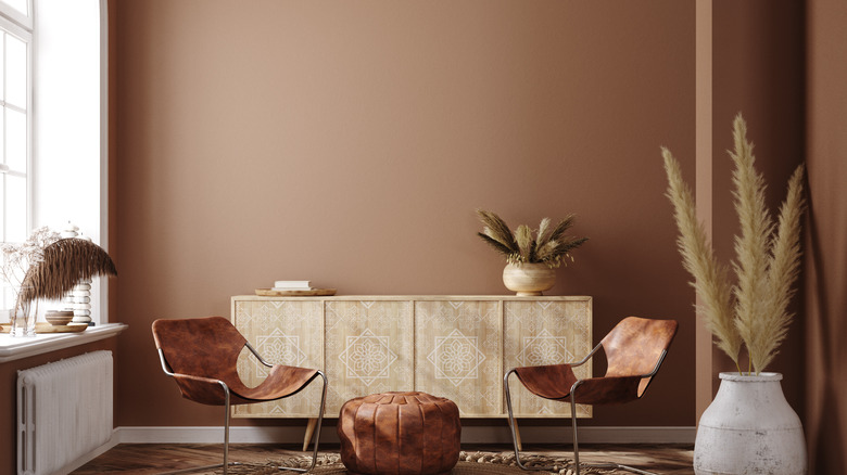 room with medium tan walls