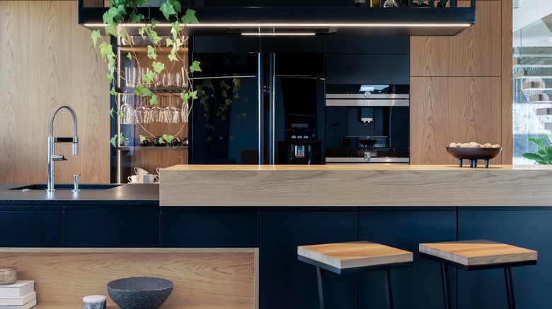blonde wood kitchen