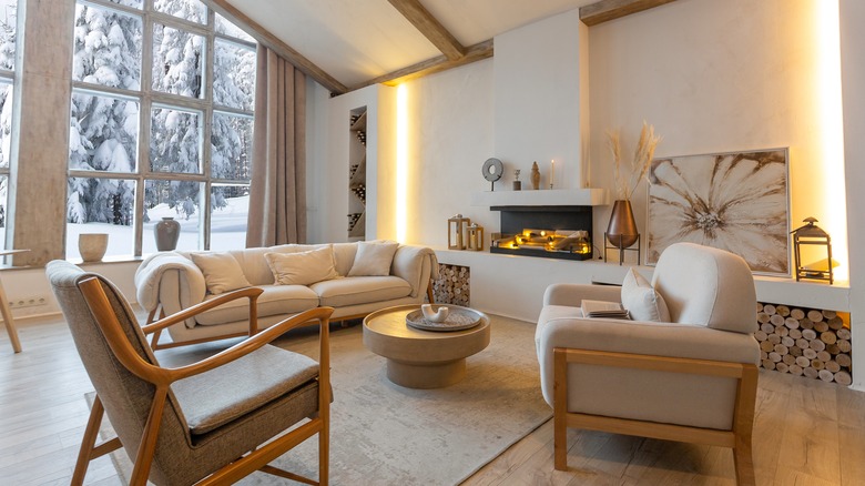 chalet-inspired living room