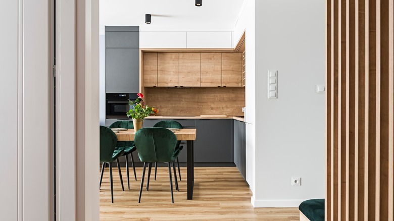 kitchen with blonde wood 