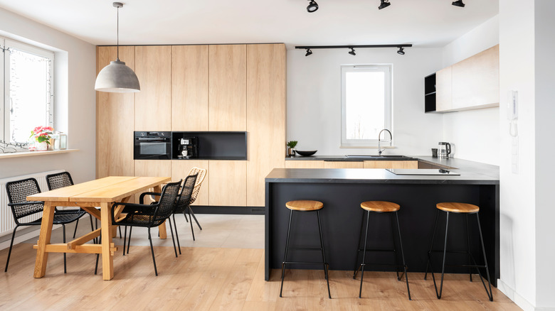 blonde wood kitchen