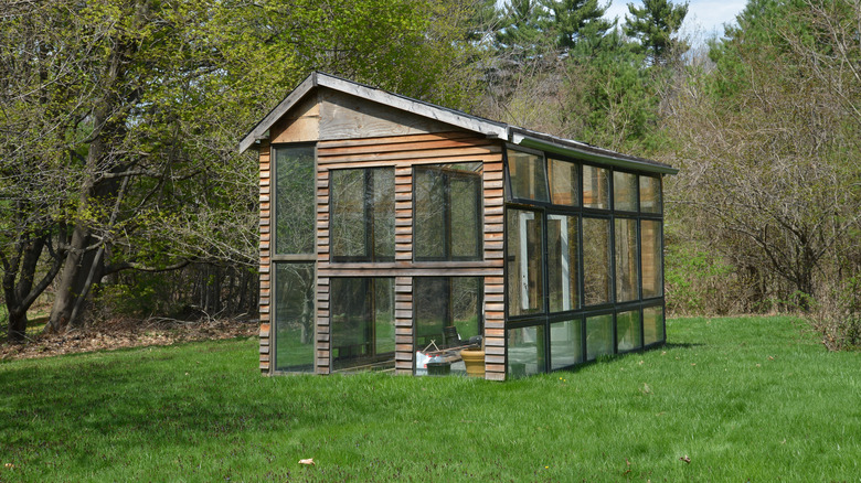 a modern and rustic shed