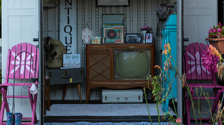 antique-filled she shed