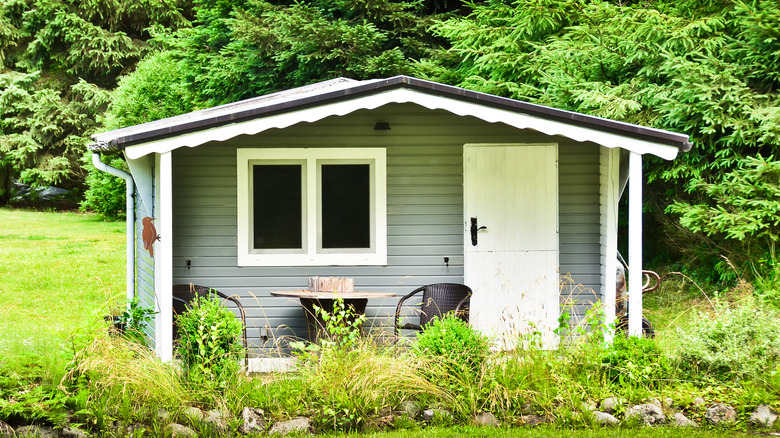 sage green shed