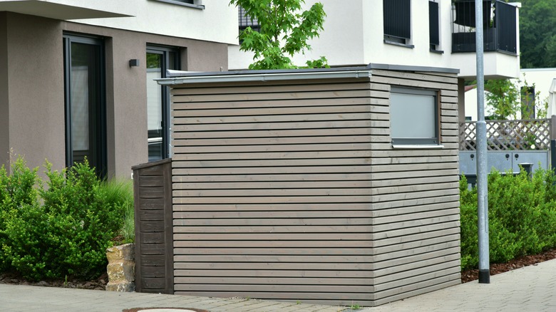 modern wood shed
