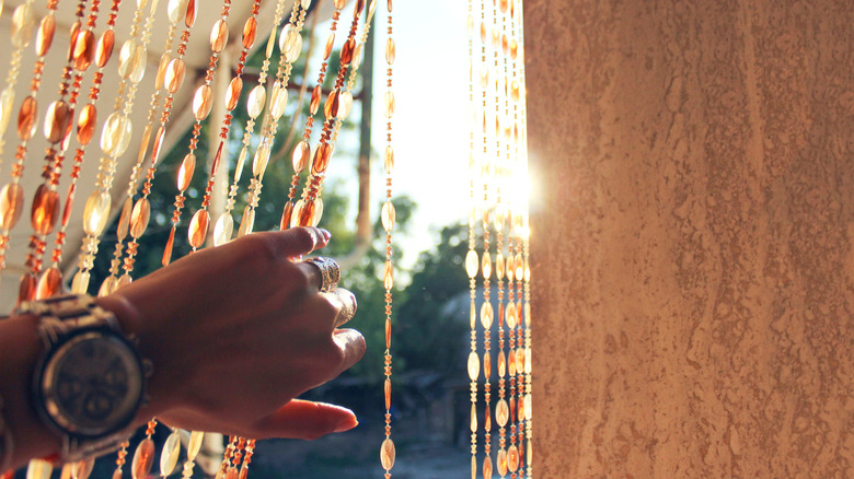 a beaded curtain