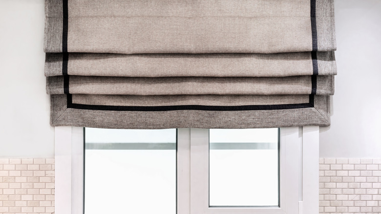 taupe roman blind