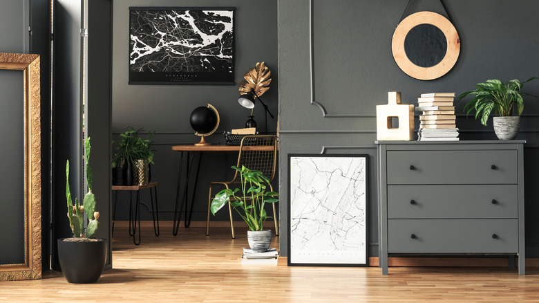 gray walls and screen