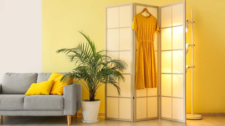 lamp behind screen