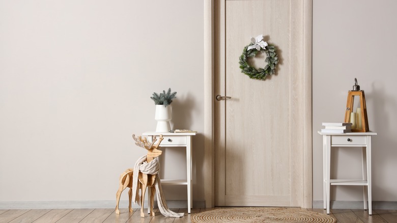 small wreath on door