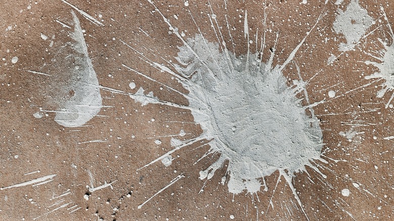 Paint spill on concrete floor