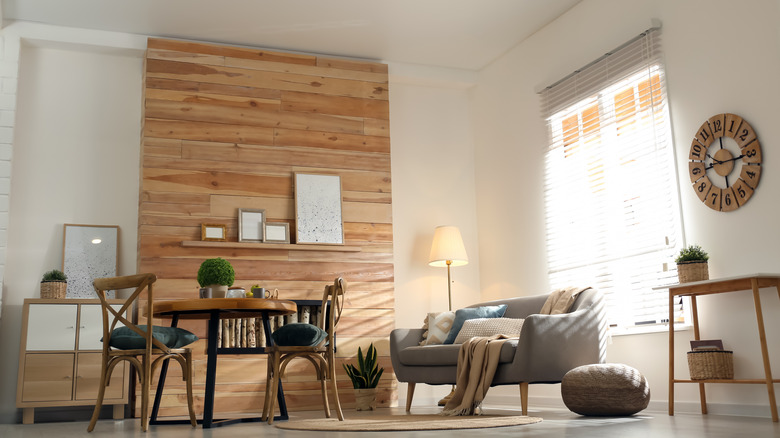 living room with low ceiling