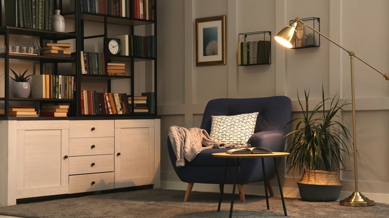 home library with armchair