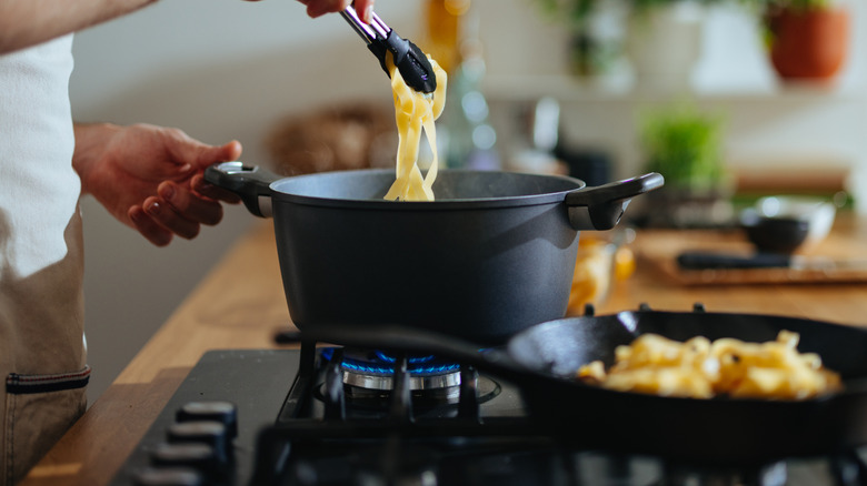 cooking with gas stove