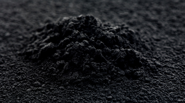 Pile of activated charcoal