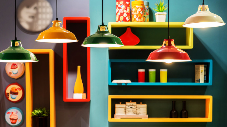 colorful shelves