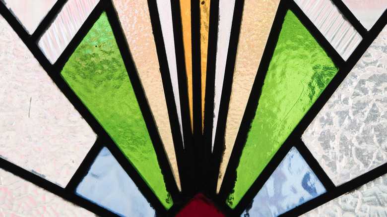 triangular shaped stained glass