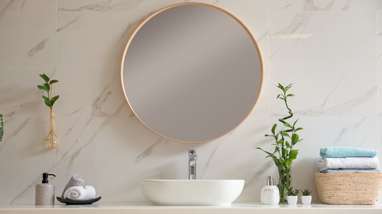 a circular mirror