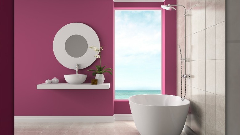 Magenta bathroom