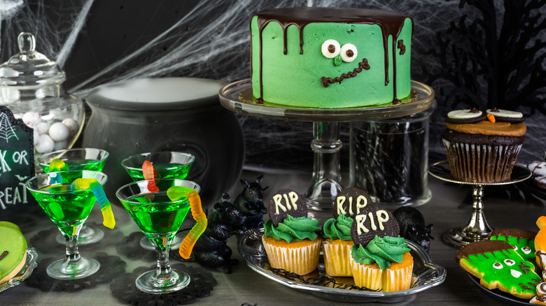 green frankenstein themed desserts