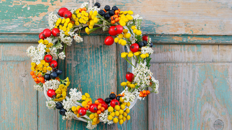 orange and red autumn wreath