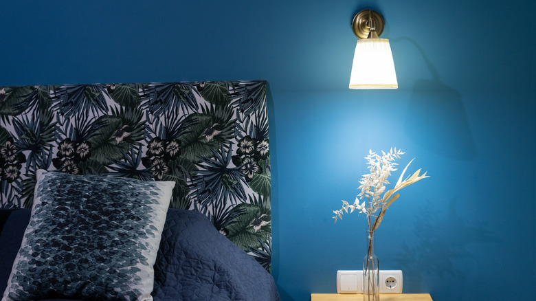 dark blue bedroom
