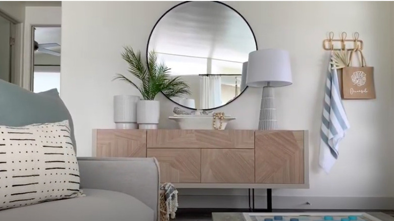 beach-themed living room console