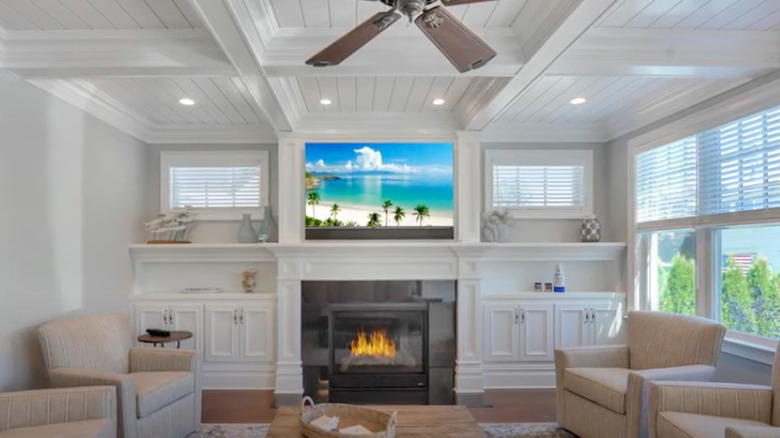 white beachy living room