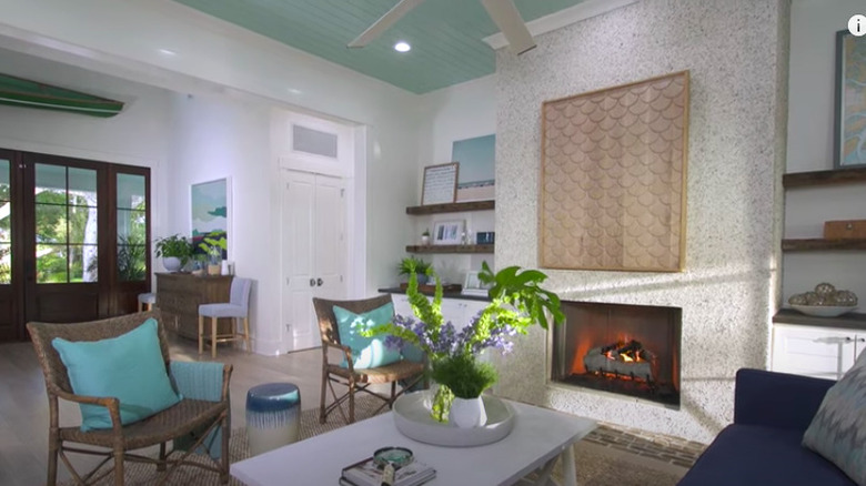 coastal décor in living room