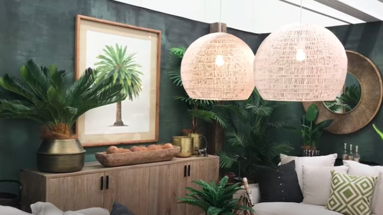 tropical-themed living room