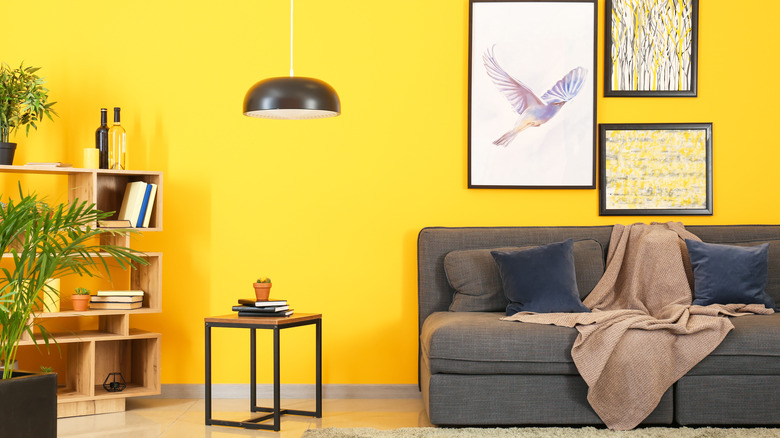 bright yellow wall