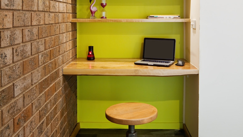 lime green corner office wall color