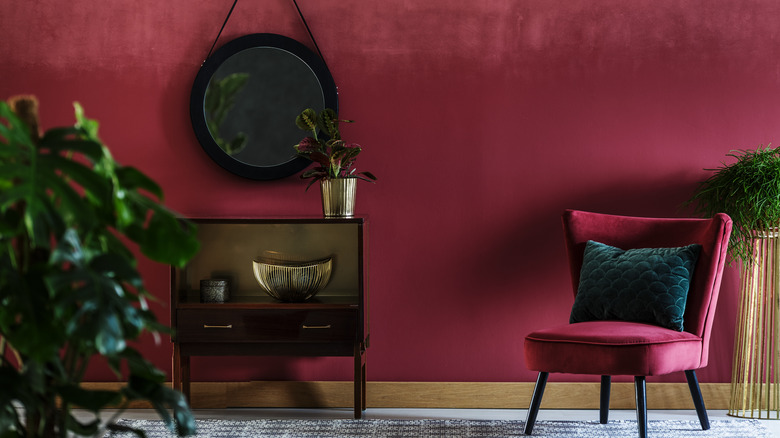 burgundy walls