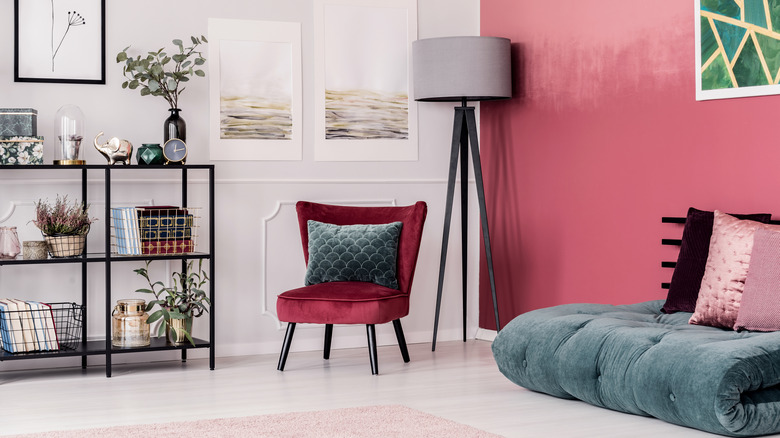 burgundy ombre wall