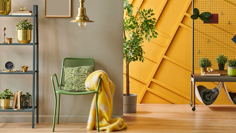light brown and decorative yellow wall colors