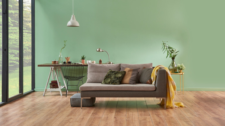 mint green living room walls