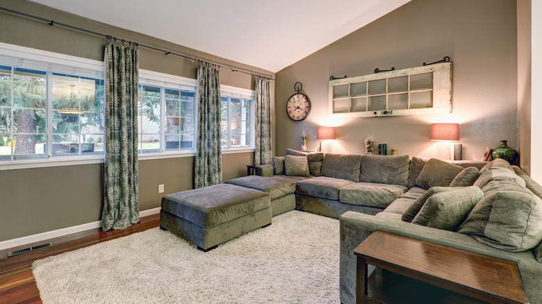 taupe walls in comfortable living room