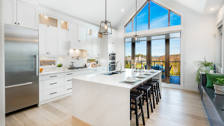 White vacation house kitchen