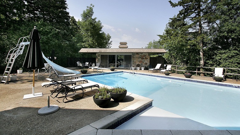 stone pool house