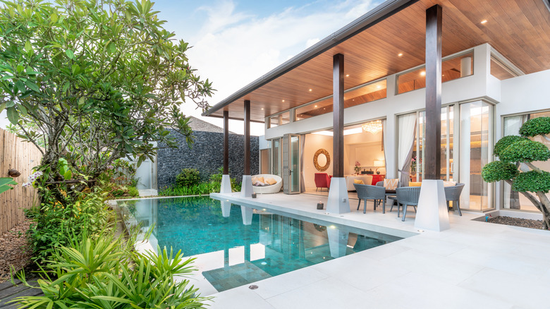 a gorgeous pool house